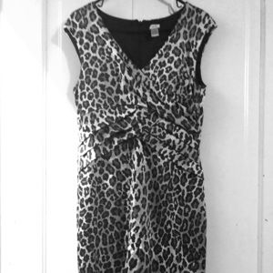 Elegant animal print cocktail dress by Cache